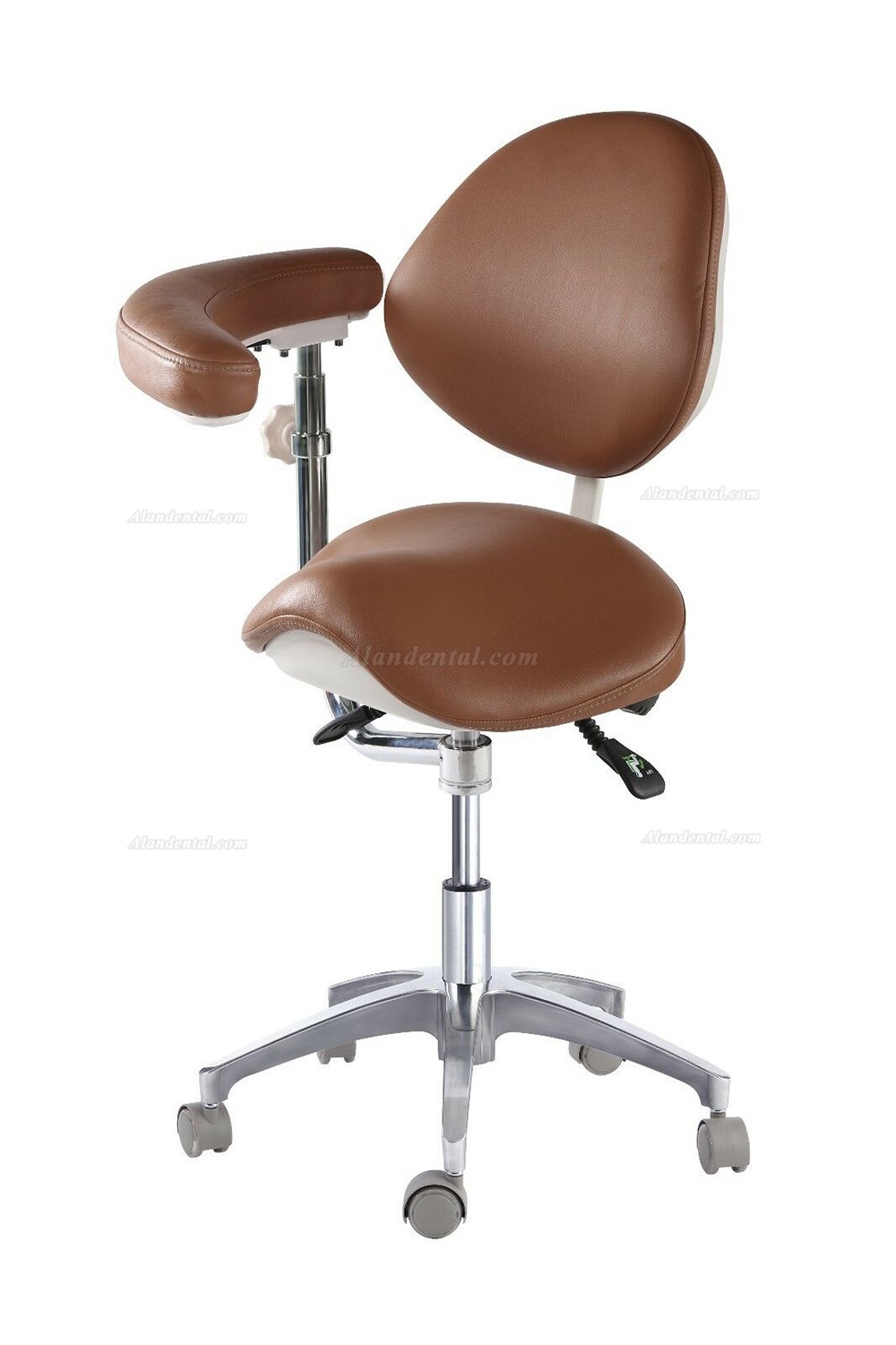 Dental Operator Saddle Chair Ergonomic Saddle Stool QY-D-MA-M-LF-PU-G With Adjustable Armrest and Back